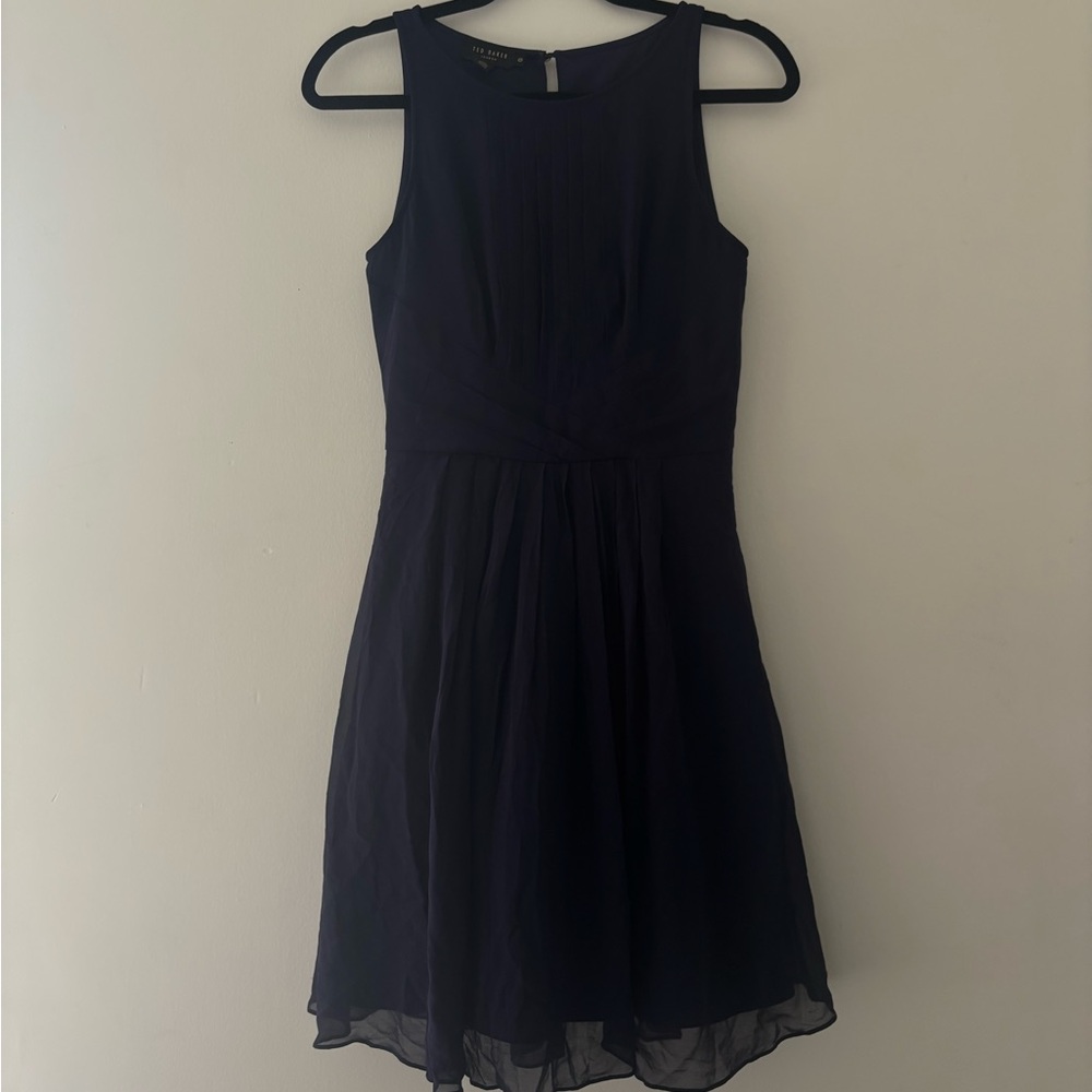 Elegant navy Sleeveless Dress